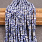 BONNY BOXX 1 Strand (150PCs) Natural 2 * 4mm Blue Dot Rondelle Beads, Natural Abacus Disk Stone Beads Loose Spacer Gemstone for DIY Bracelet Necklace Jewelry Making - color: Blue Dot, size: 2*4MM