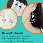 Oubaka 210pcs Triangle Earring Hoops, Gold, Silver, Ancient Cyan - Earring Beading Hoops - Jewelry Making Supplies - color: 210pcs