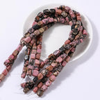 Natural Large Rhodochrosite Cube Stone Beads 8x11mm 38cm/str Loose Semi Gemstone Stone Square Beads for Making Bracelets Necklace - color: Rhodochrosite