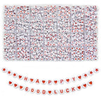 Looconi 1400pcs Red Letter Alphabet Acrylic Beads 7x4mm and Heart Star Beads for Jewelry Making - color: RedLetter