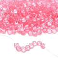 LAIDANLA 1500PCS Acrylic Letter Beads Alphabet White Letters Pink Transparent Round Bead 7×4mm for Jewelry Bracelets Necklaces Key Chains Making - color: P-White Letter Pink Transparent Beads