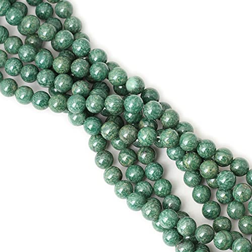 35PCS 10mm Natural African Jade Gemstone Round Loose Beads for Jewelry Making DIY Findings 1 Strand 15" - color: African Jade, size: 10mm