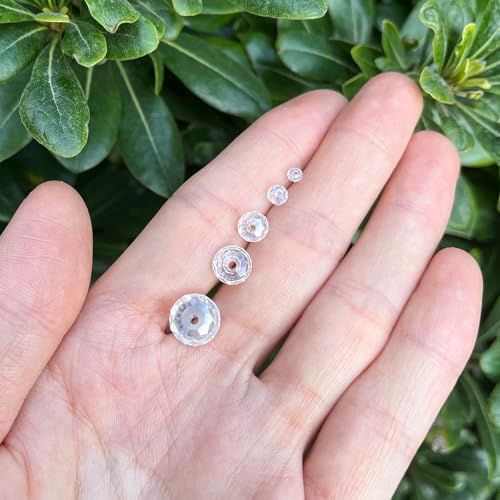 Faceted Rondelle Glass Beads for Jewelry Making 1000pcs 2/4/6/8/10mm Crystal Spacer Loose Beads, Assorted Jewelry Beads for Bracelets Necklaces Accessories(White AB Color) - color: White AB