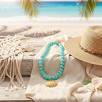 Chunky Beaded Starfish Shell Necklace for Women Colorful Boho Summer Chain Choker Beach Necklace with Acrylic Beads Trendy Chunky Jewelry Gifts - color: XL005C