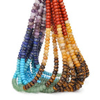 BONNY BOXX 1 Strand Natural 5 * 8mm Chakra Shade Rondelle Beads, Natural Abacus Disk Stone Beads Loose Spacer Gemstone for DIY Bracelet Necklace Jewelry Making - color: Chakra, size: 5*8MM