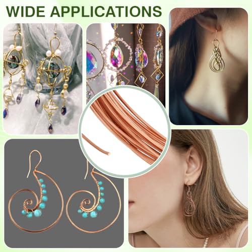 BENECREAT 19.7Ft Square Copper Wire, 21 Gauge Pure Copper Wire, Craft Wire for Jewelry Making, Gem Metal Wrap, Garden, Sculpting, Armature, Half Hard - size: 21 Gauge