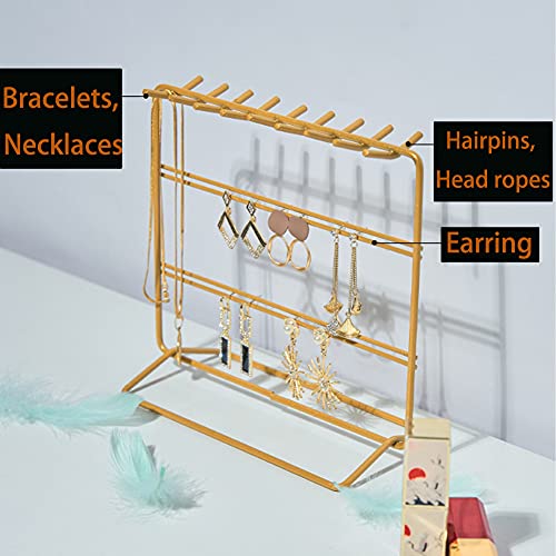 Jewelry Organizer, Jewelry Holder, Perfect Earrings, Necklaces and Bracelets Holder, Golden - color: Golden
