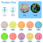 4000pcs Glow Seed Beads - 10 Colors, 3mm Luminous Glow in Dark Glass Beads for Bracelets, Necklace, Anklet, Earrings - DIY Craft