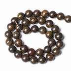 4MM 86PCS Natural Stone Bronzite Gemstone Spacer Loose Beads for Jewelry Making DIY Bracelet Necklace 1 Strand - color: Bronzite, size: 4mm