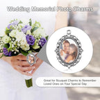 20Pcs Photo Charms Cabochon Blanks Set 10Pcs Large Oval Pendant Trays with 10 Glass Cabochons for Memorial Jewelry Making Bridal Bouquet Charms DIY - color: 5 Colors