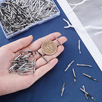 UNICRAFTALE About 400pcs Black & White Elastic Barbed Cord with Stainless Steel Findings Stretch Cord with Metal Ends Metal Barbs Barbed Fasteners for Binding Hanging Findings - size: 25mm