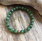 Mens Nephrite Jade Bracelet, Canadian Nephrite Jade, High Quality 8mm Canadian Nephrite Jade Bracelet, Authentic Nephrite Jade, Green Jade