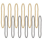 Party Beads - Small Round - size: 12-Pack, style: Black & Gold (12-Pack)