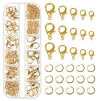 Tanstic 170Pcs Gold Lobster Claw Clasps with Open Jump Rings Kit, 10mm, 12mm, 14mm, 16mm, 18mm Alloy Small Jewelry Clasps Lobster Clasps and 6mm Jump Rings for DIY Jewelry Making - color: Gold Jewelry Clasps