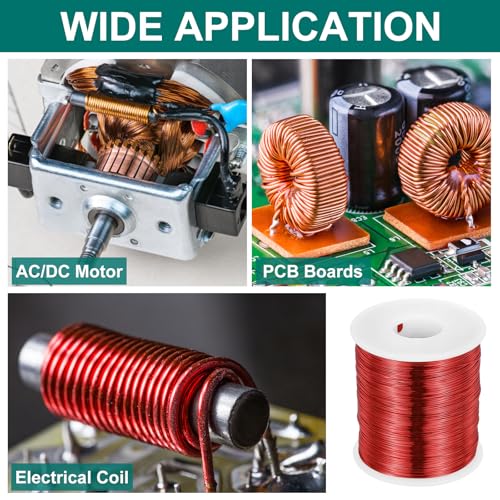 MECCANIXITY 24 AWG Magnet Wire, 24 Gauge Enameled Copper Wire, 1 Lb Magnetic Coil Wire for Transformer, Motor, Electric, 155C(311F) - size: 24 AWG
