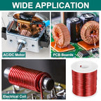 MECCANIXITY 24 AWG Magnet Wire, 24 Gauge Enameled Copper Wire, 1 Lb Magnetic Coil Wire for Transformer, Motor, Electric, 155C(311F) - size: 24 AWG