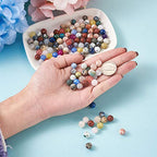 Craftdady 8mm Natural Stone Beads 250pcs Mixed Round Gemstone Quartz Agate Jasper Loose Spacer Beads for DIY Bracelet Necklace Jewelry Craft - color: Mixed Color Mixed Style