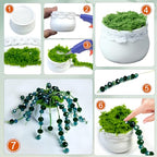 1189pcs Glass Bead Plant Kit, Green Beads with Pot for Plant Making, Nature Crystal Faceted and Bugle Beads Bulk Kit for Craft DIY Charms Wind Chimes