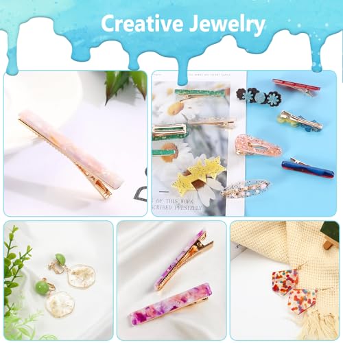 KISREL UV Resin Jewelry Making Kit, 400g Crystal Clear Resins with Light and Molds, DIY Jewelry Making Resin Kits, Resina Starter Kit for Keychain, Hair Clip and Earring - size: 400g