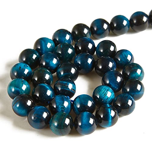 150pcs 6mm Aquamarine Tiger Eye Beads Natural Gemstone Beads Round Loose Beads for Jewelry Making - color: Aquamarine Tiger Eye, size: 6mm