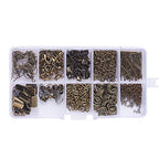 Pandahall Antique Bronze Jewelry Beading Starter Kits with Brass Crimp End Caps and Jewelry Findings for Bracelet Necklace Earring Making Repairing - color: Antique Bronze