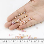 BEADNOVA Satin Pearls Beads for Crafts Tiny Loose Glass Imitation Pearls for Jewelry Making (4mm, 1000pcs, Multi Color) - color: 4mm 1000pcs Mix Lot M03