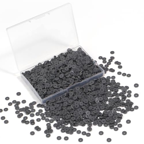 Polymer Clay Beads, 6mm Heishi Bead for Jewelry Bracelets Necklace Making 1000PCS - color: Gunmetal