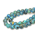 MJDCB Synthesis Colour Malachite Beads Beautiful Fashion Round Stone Beads for DIY Jewelry Making 15" (4mm, Blue- Gold - Black) - color: Blue Gold Black Malachite, size: 4mm