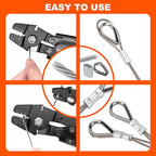 Sanuke Wire Rope Crimping Tool for 3/64 1/16 5/64 inch Aluminum Crimping Loop Sleeves Kit with 160pcs Aluminum Crimping Loop Sleeve and 10pcs Stainless Steel Thimble