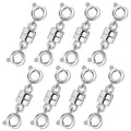 Double Magnetic Necklace Clasps and Closures 14K Gold and Silver Bracelet Extender Jewelry Clasps Converters for DIY Jewelry Making - color: 8Pcs Silver