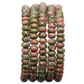 BEADIA Natural Unakite Stone Rondelle 4x6mm Loose Semi Gemstone Beads for Jewelry Making 38cm - color: Unakite Rondelle, size: 4x6mm