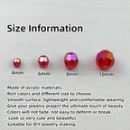 1800pcs Acrylic Faceted Round Beads 4mm 6mm 8mm 10mm AB Colors Glossy Acrylic Round Spacer Beads with Hole for DIY Bracelet Necklace Jewelry Making Supplies Handmade Craft(Red AB) - color: Red AB