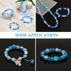 1000pcs Glass Beads for Jewelry Making Colorful Rainbow Craft Crystal Beads with Loose Beads Sparkly Beads for DIY Necklace Bracelet Earring(Blue) - color: Blue