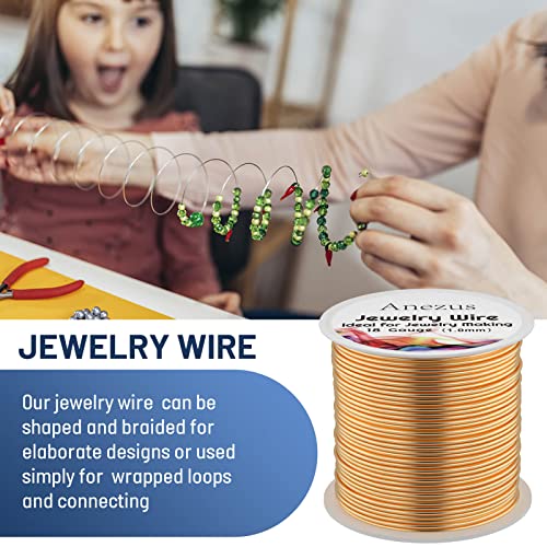 Anezus 18 Gauge Jewelry Wire for Jewelry Making, Tarnish Resistant Copper Beading Wire for Crafting (KC Gold) - color: KC Gold