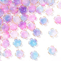 100pcs Cherry Blossom Beads, 5-Petal Purple Gradient Acrylic Flower Beads, Mini Spacer Hair Accessories Halloween Christmas for Bracelets Earring Jewelry Making - color: Purple