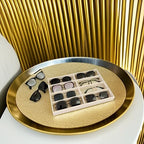 Velvet Sunglasses Organizer Tray 8 Slot, Stackable Eyewear Display Case for Sunglasses, Glasses & Watches, Premium Beige Velvet, Removable Dividers, Drawer Insert, Home Retail Trade Show - color: Glasses Tray