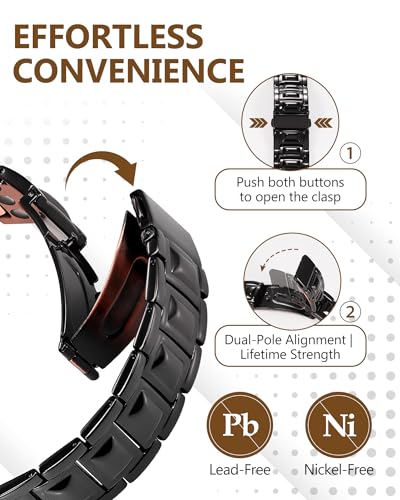 Feraco Copper Bracelet for Men 3X Strength,Magnetic Therapy Bracelet Copper Jewelry with Powerful 3800 Gauss Magnets - style: Black Dome