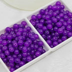 200PCS Glass Beads 8mm Glass Beads for Bracelets Necklaces Jewelry Making DIY Crafts (Dark Purple) - color: 0Dark Purple