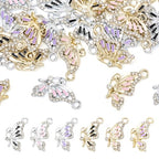 FASHEWELRY 24Pcs Alloy Enamel Butterfly Charms for Jewelry Making, 6 Styles Butterfly Jewelry Charms Flying Insect Charms for Necklace Bracelet Earrings DIY Supplies - color: 6 Styles-Butterfly