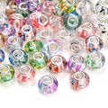 PIPITREE 100PCS Acrylic Beads 9 * 14mm Focal Beads for Pens Acrylic Flat Bulk Bead Ink Spot Pattern Mixed Color 6mm Large Hole Bead for Keychains Beadable Pens DIY Crafts Jewelry Making & Gift Giving - color: Ink Spot Pattern