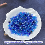 500pcs Crystal Glass Beads 4mm Faceted Rondelle Glass Spacer Beads with Hole for Bracelets Necklace Earring DIY Jewelry Making Craft(Blue Series) - color: Blue Series, size: 4mm