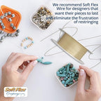 Soft Flex 49 Strand Beading Wire - Medium 0.19 Diameter - 10 Feet Nylon Design Wire - style: Bone