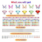 200Pcs DIY Butterfly Garden Stakes Kit - Fairy Wand Garden Stake Beads Kits, Fairy Garden Accessories Kit for Outdoor, Beadable Items (Butterfly) - color: Butterfly