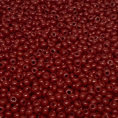 Czech 8/0 Glass Seed Beads 20 Grams 800 Pcs (Dark Burgundy) - color: Dark Burgundy