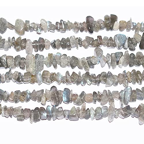 5-8mm Natural Labradorite Gemstone Chips Loose Beads Semi Precious for Jewelry Making DIY Handmade Craft Supplies 1 Strand per Bag Approxi 34" - color: labradorite Chips