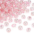 100pcs 14mm Large Hole Faceted Glass Crystal Pink European Crystal Spacer Beads for Valentine's Day Jewelry Making - color: Pink