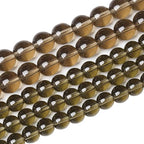 122PCS 6mm Smoky Crystal Quartz Glass Beads Natural Stone Round Loose Beads for Jewelry Making DIY Bracelet Necklace 2 Strand 32" - color: Smoky Quartz Glass, size: 6mm(2 strands)