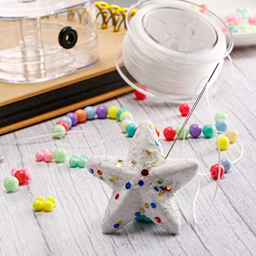 Yaomiao 90 m 0.8 mm Elastic String Elastic Bead Cord Clear Stretchy Bracelet Beading Thread with Beading Needle for Jewelry Bracelet Making