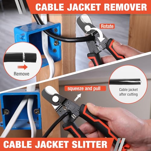 ValueMax 7 Inch Wire Stripper, Cable Cutters, Jacket Removal Cable Stripper, Wire Cutter for Copper, Aluminium Solid and Standard Wire, 4 in 1 Electrical Wire Stripper Tool