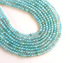 3 Strand Apatite Gemstone Faceted Beads | Natural/Genuine Gemstone Micro Faceted Beads Jewelry Making 12 Inch Size - 1.5 to 2 MM [MSKU 18]